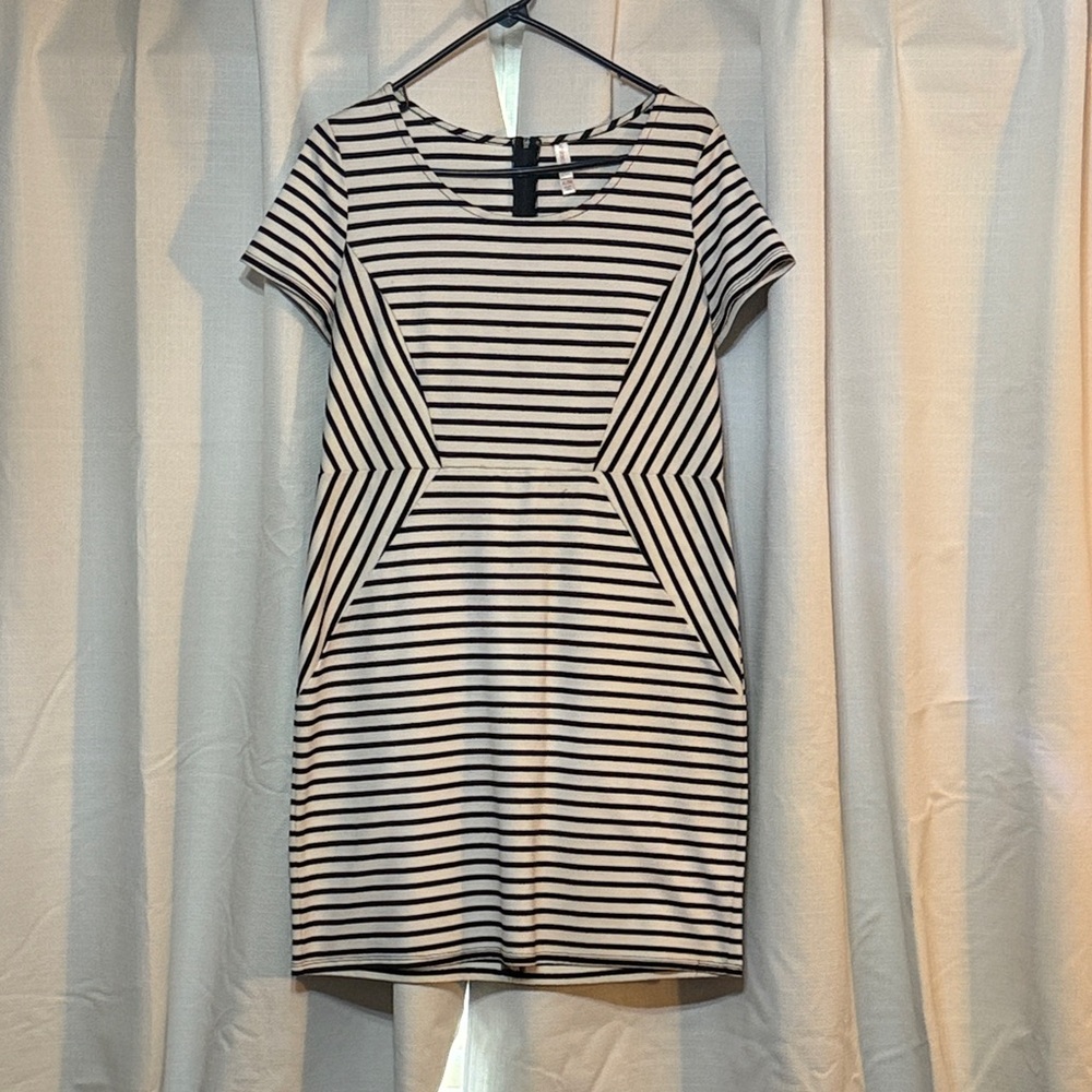 Xhilaration Black and White Striped Mini Dress